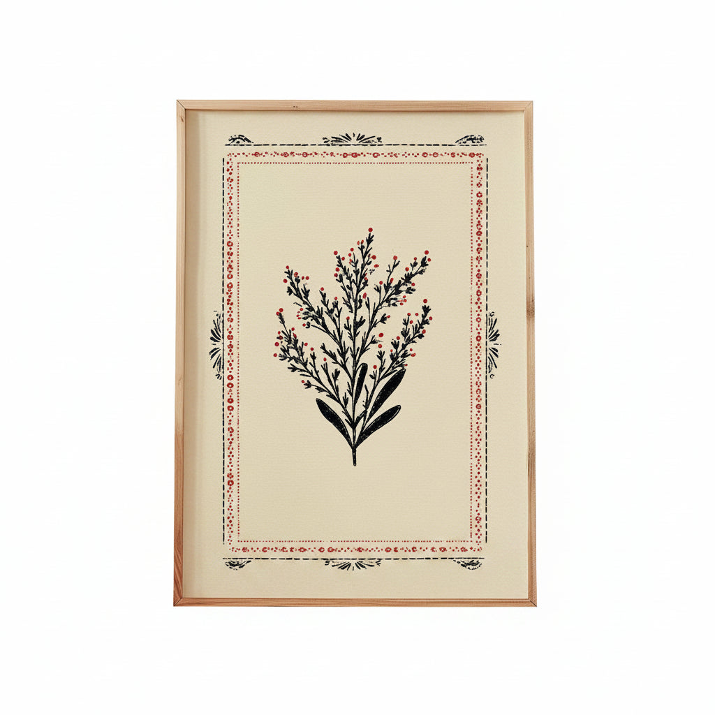 Palestinian Tree Branch Framed Canvas Print