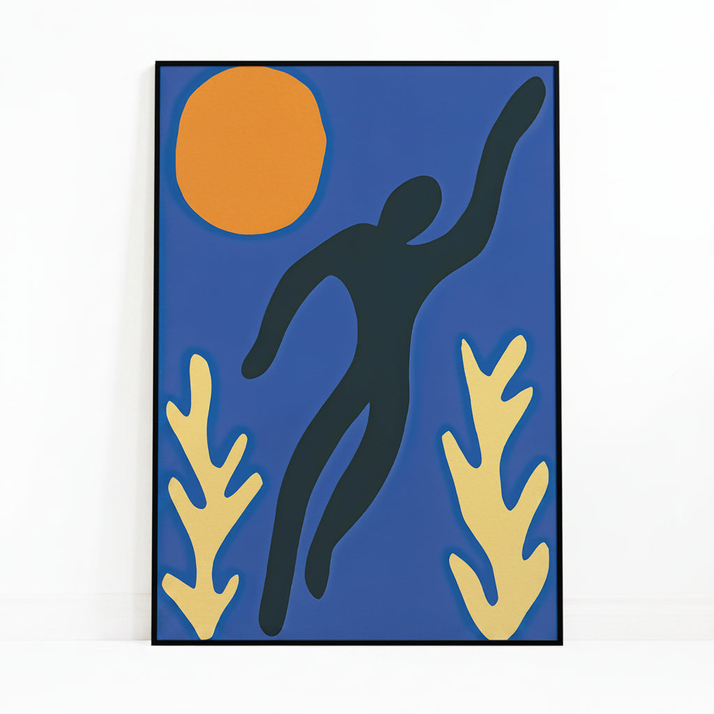 Black Dancer Framed Canvas Print