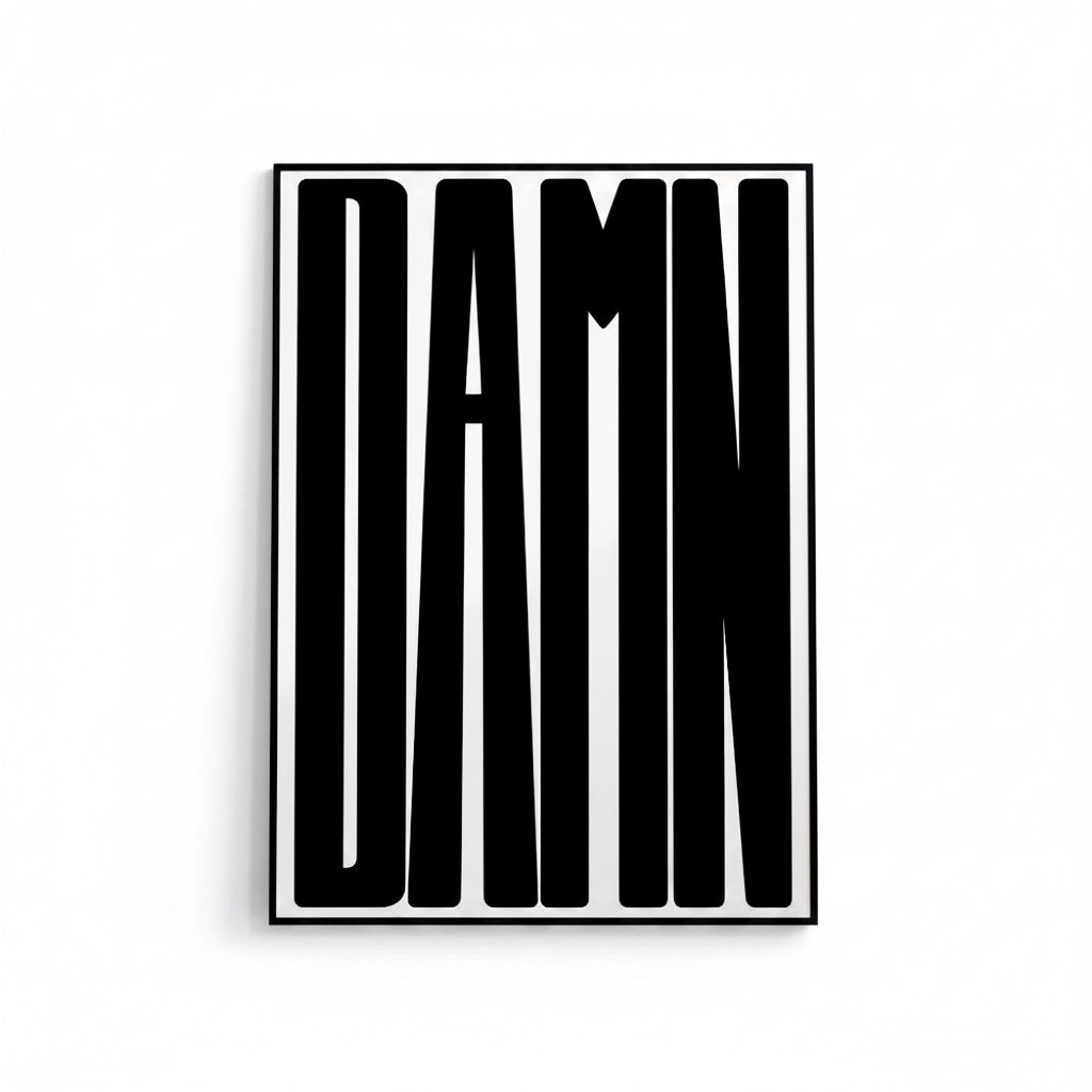 Minimalist DAMN Framed Canvas Print