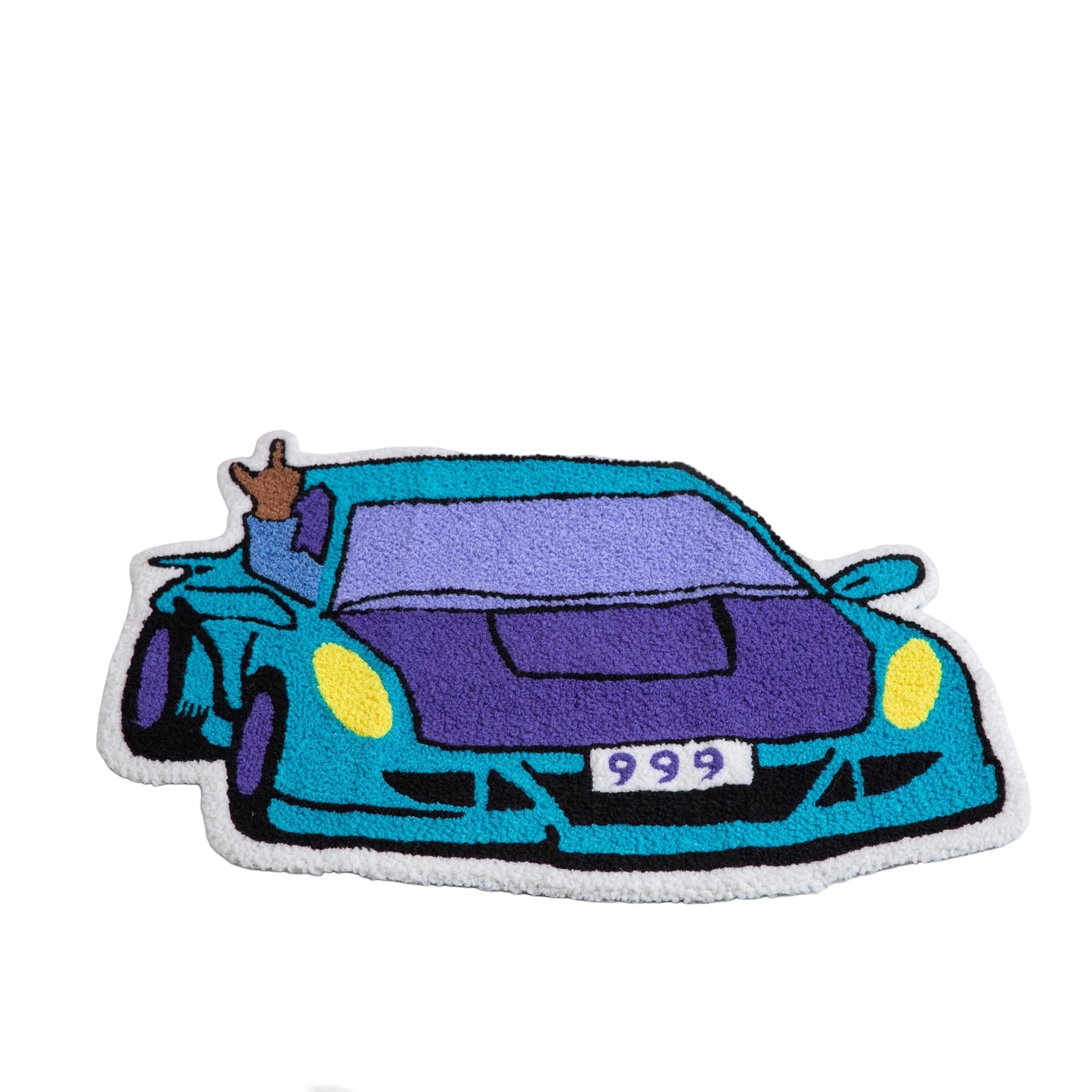Cartoon Sports Car Tufted Rug