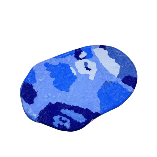 Blue Camouflage Printed Rug