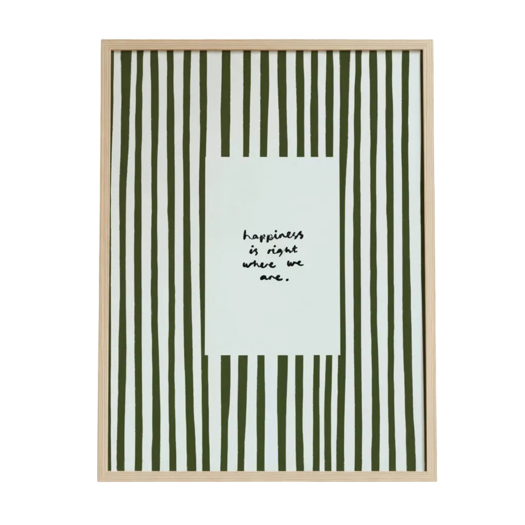 Retro Olive Green Framed Canvas Print