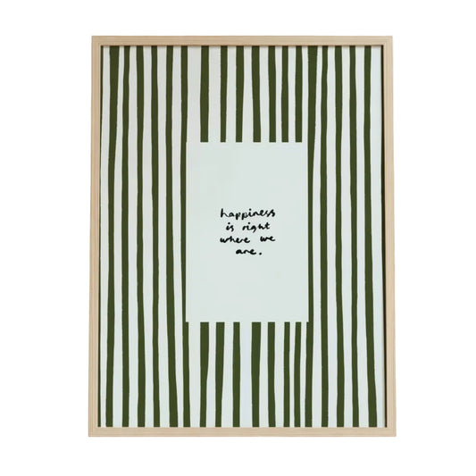 Retro Olive Green Framed Canvas Print