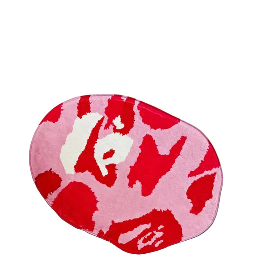 Pink Camouflage Printed Rug