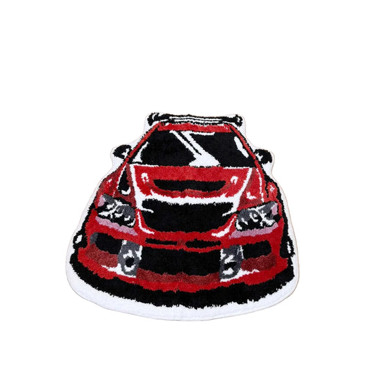 Red Sports Car Tufted Rug