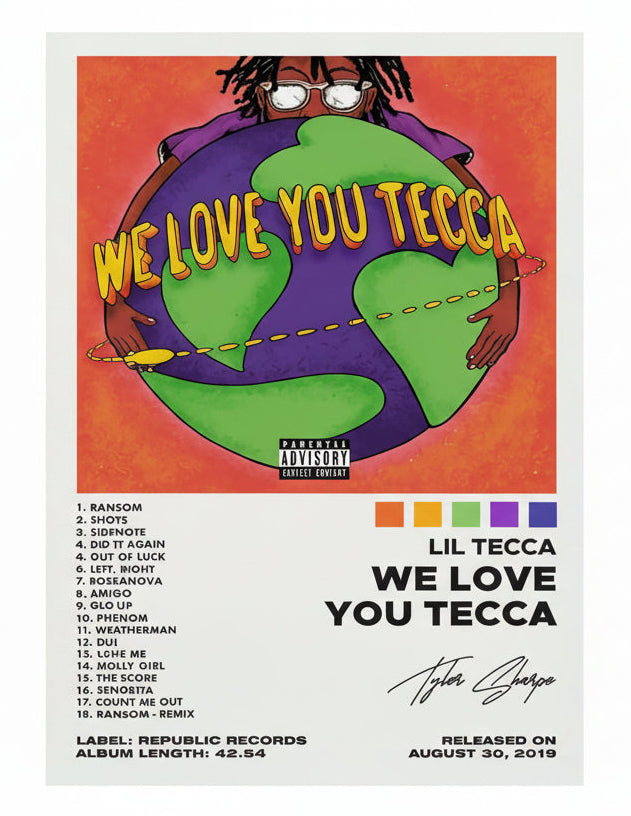 We Love You Tecca Framed Canvas Print